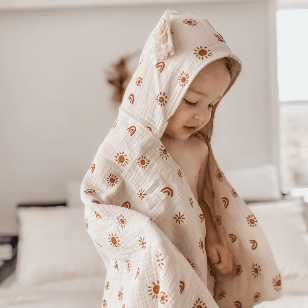 Over-The-Dandelions-Organic-Muslin-Hooded-Towel-Sand-Amber-With-Hood-Naked-Baby-Eco-Boutique