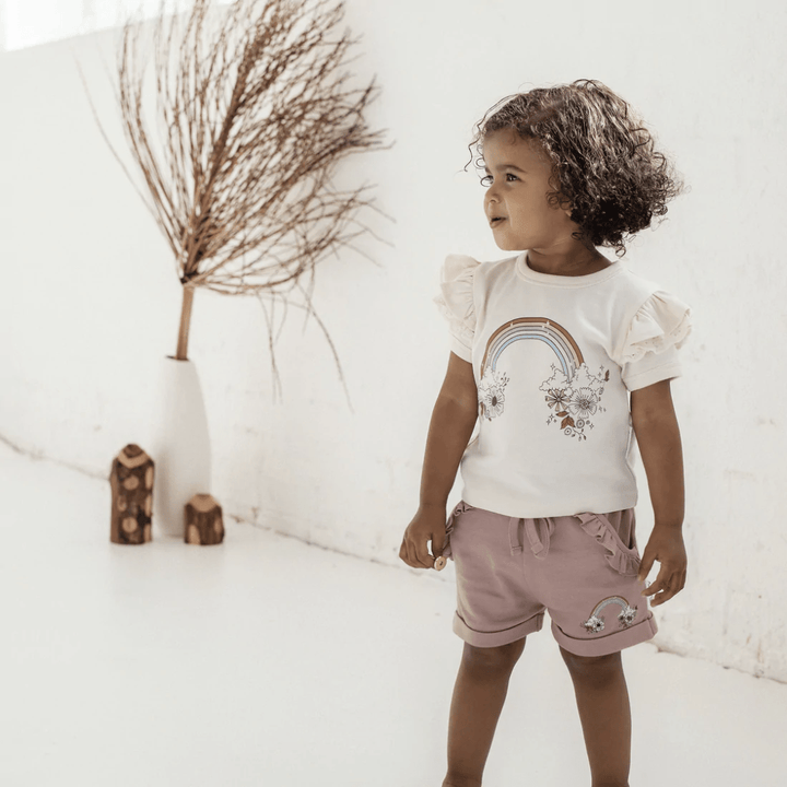 Aster & Oak Organic Cotton Ruffle Shorts (Multiple Variants) - Naked Baby Eco Boutique