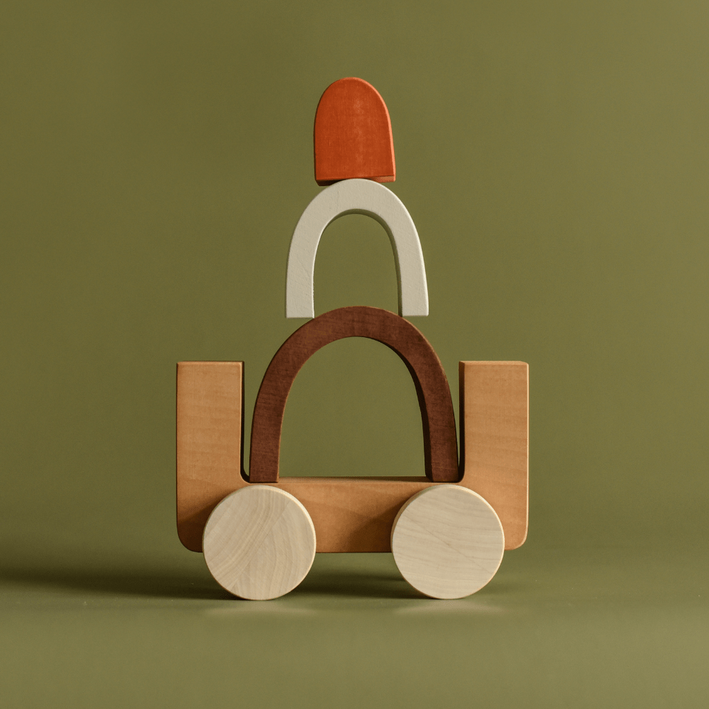 MinMin Copenhagen Wooden Rainbow Car - Naked Baby Eco Boutique