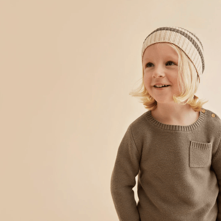 Wilson & Frenchy Knitted Stripe Hat (Multiple Variants) - Naked Baby Eco Boutique