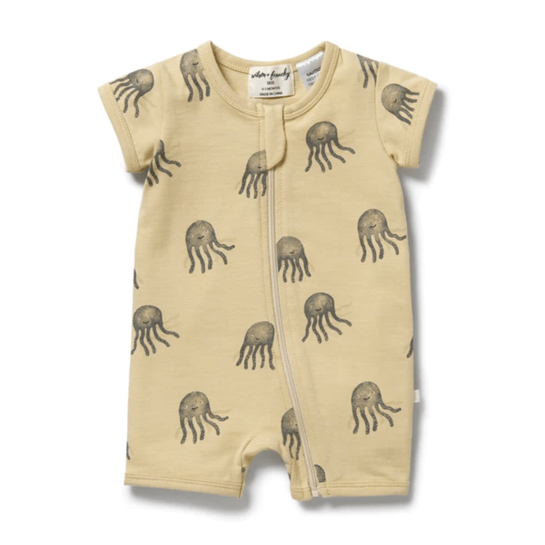 Ollie Octopus / Newborn Wilson & Frenchy Organic Slub Boyleg Zipsuit (Multiple Variants) - Naked Baby Eco Boutique