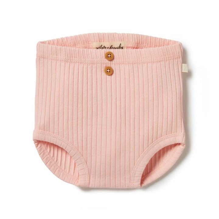 Blush / Newborn Wilson & Frenchy Organic Rib Nappy Pants (Multiple Variants) - Naked Baby Eco Boutique