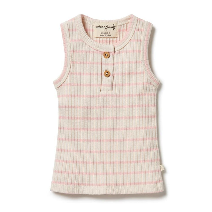 Pink Lemonade / Newborn Wilson & Frenchy Organic Rib Stripe Singlet (Multiple Variants) - Naked Baby Eco Boutique