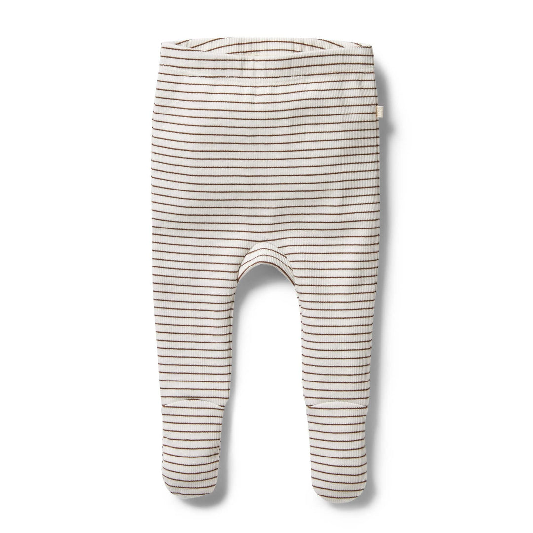 Wilson-and-Frenchy-Organic-Stripe-Rib-Footed-Leggings-Dijon-Front-View-Naked-Baby-Eco-Boutique