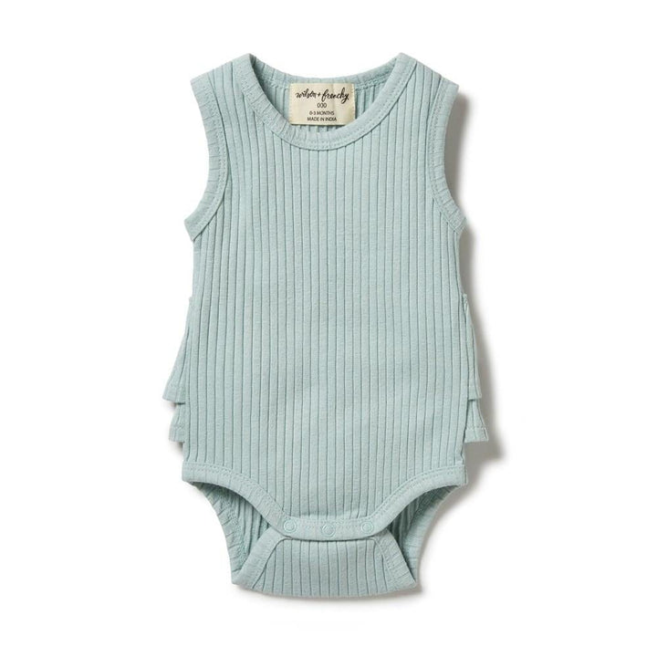 Wilson & Frenchy Organic Rib Ruffle Onesie (Multiple Variants) - Naked Baby Eco Boutique