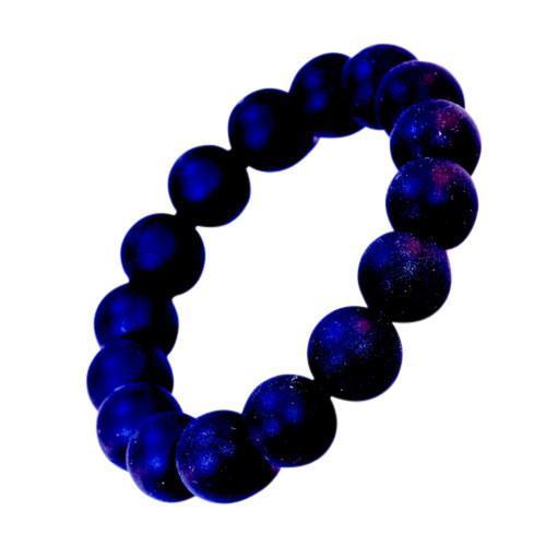 Navy Bambeado Silicone Round Bead Bracelet - Naked Baby Eco Boutique