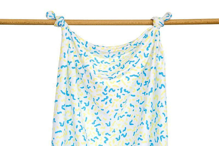 Cerulean Blue & Lemon Yellow Kitty & Sparrow Salinas Blanket - Naked Baby Eco Boutique