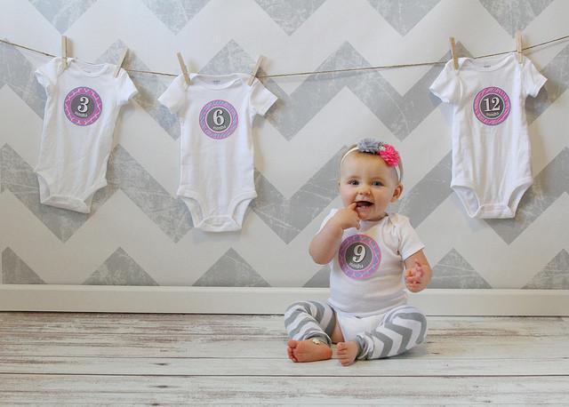 Sticky Bellies Milestone Stickers - Patterned Princess - Naked Baby Eco Boutique